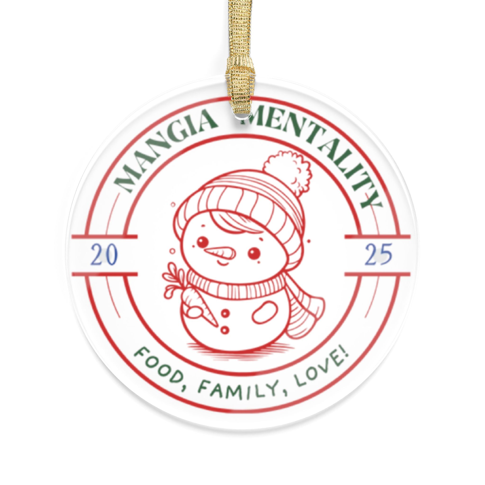 Personalized Acrylic Christmas Ornaments - Mangia Mentality - Food, Family, Love!