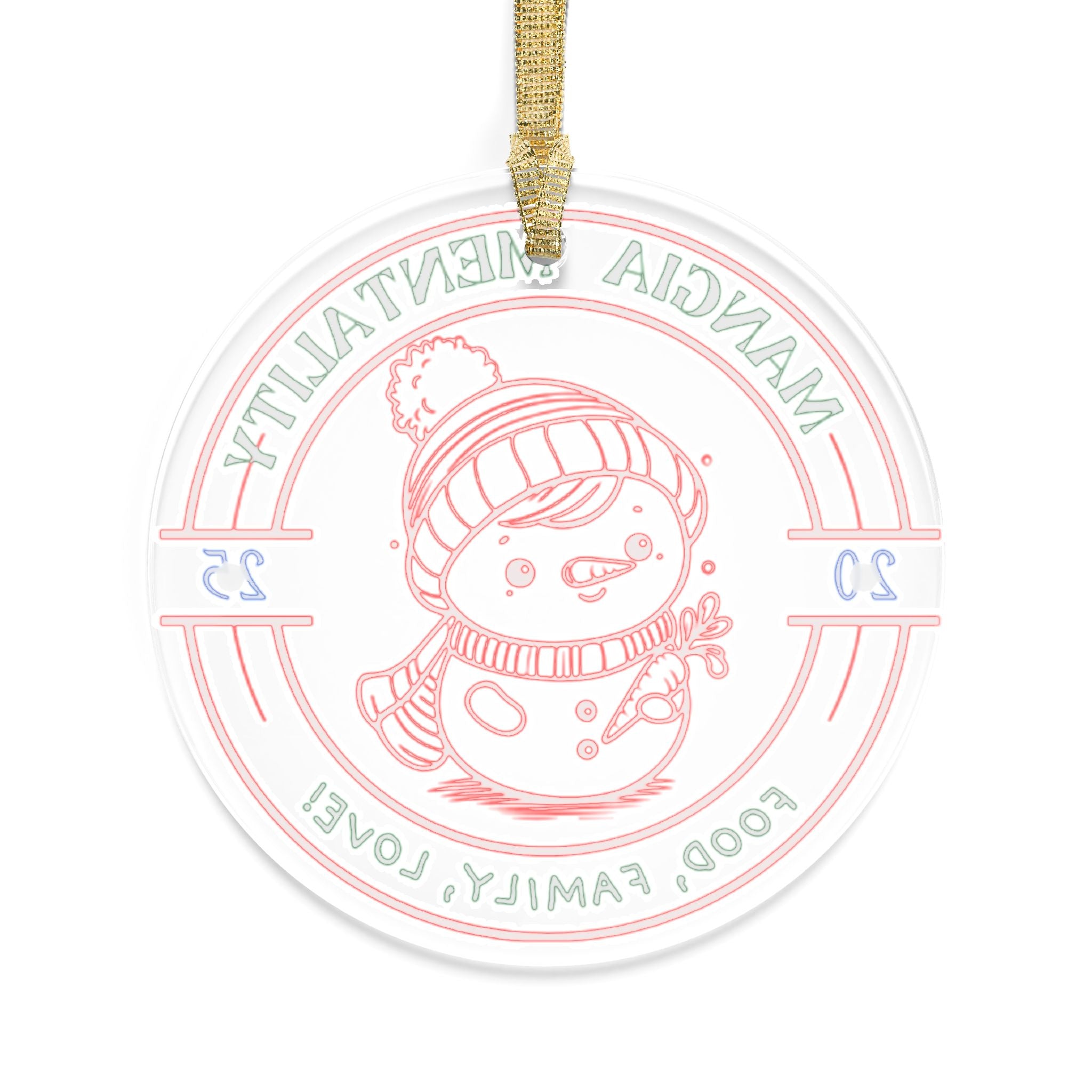 Personalized Acrylic Christmas Ornaments - Mangia Mentality - Food, Family, Love!