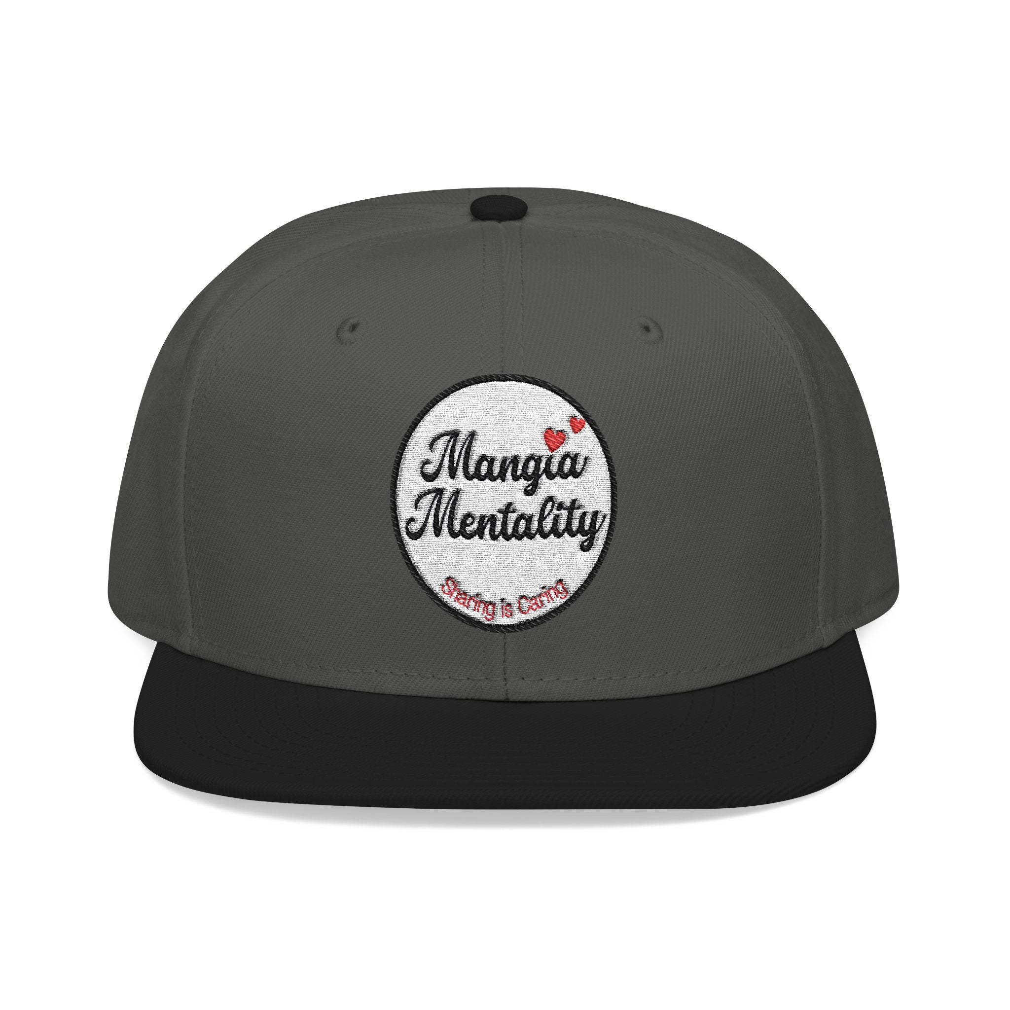 Mangia Mentality Embroidered Snapback Cap - Trendy Streetwear Hat